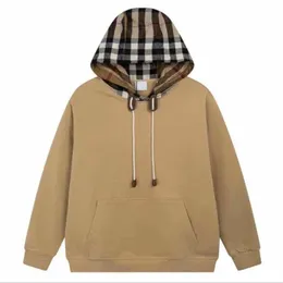 EN's hoodie designer tröja hipster khaki hoodie tröja klassisk rutig lapptäcke lösa os pullover män och kvinnors hoodie högkvalitativ mode bomullsjacka