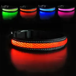 Masbrill LED Dog Collar Luminous Pet Products Safety Stylish Flashing Glow Necklace Waterproof Reflective Accessories 240528