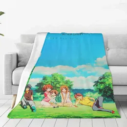 Blankets Clannad Cartoon Flannel Spring/Autumn Japanese TV Animation Ultra-Soft Throw Blanket For Bed Office Plush Thin Quilt
