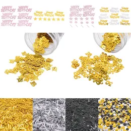 Banery Streamery konfetti 15G Glitter Rose Srebrny Srebrny Numer urodzinowy 18 30 40 50 60 60 Ceremonia ślubna Crinkle Confetti Przyjęcie urodzinowe D240528