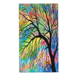 Towel Face Watercolor Painting Tree On Colorful Background Soft Bath El Spa Gym Sport Hand Towelstorchon De Cuisine