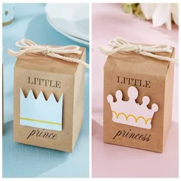 100pcs Lot 2016 Babyparty -Gefälligkeiten von Little Prince Kraft Favor Boxen für Baby Geburtstagsfeier Geschenkbox und Babydekoration Candy Box 279h