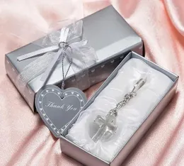 Partyvorbevorzugung Kirchen Werbegeschenk Geschenk für Gastauswahl Crystal Cross Key Ketten Hochzeit Brautdusche Gefälligkeiten SN924