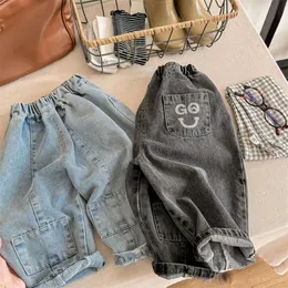 2024 Spring New Boys Loose Denim Trousers Baby Girls Jeans Children Harem Infant Casual Pants 1-6year Kids Clothes L2405