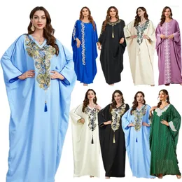 Ethnische Kleidung Abaya für 2024 muslimische Frauen lässige Fledermaus -Fledermaus -Fledermaus -Fledermaus -Fledermaus -Hülle Maxi Kleider Truthahn Araber Robe Ramadan Dubai Islam Jalabiya Caftan Party Kleid