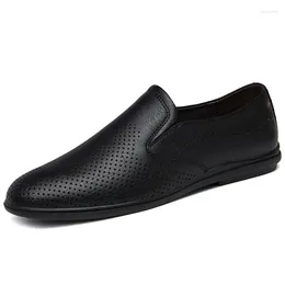 Повседневная обувь мужская мода мужская тенденция подлинная кожаная дышащая бизнес черные коричневые квартиры