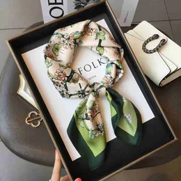 Seidenquadratschal Frauen Luxusbrand Drucken 100% echtes Hand Wirst Hijab Schal Design Wrap Hals Krawatte Haare Foulard Bandana 240115