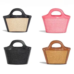 Designer Bag Beach Bag Mini Rattan Straw Bag Högkvalitativ Summer Weave Pink Cross Body Luxury Handväska Lady Clutch Shoulder Basket Totes Womens