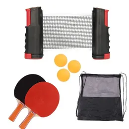 Выдвижной настольный теннис набор стойки 2 3 шарика портативная ракетка бесплатно выдвижная сеть 240524
