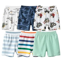 2024 Summer New Casual Beach for Boys Coconut Tree Dinosaur Short Pants Children's Striped Car Elastic Waist Kids Shorts L2405