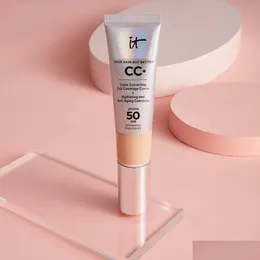 Foundation Primer Cc Cream For Blemish-Prone Skin Color Correcting 32Ml Spf50 Sun Block Hydrating And Anti-Aging Concealer Face Beauty Otthi