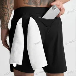 LL calças de corrida masculinas de ioga terno de short seco rápido shorts de tênis Pontas de moletom de pola de moletom de bolso da cintura elástica casual masculina pode ser decorada calça esticada