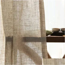 Cortina de linho de algodão japonês cortinas transparentes para o conjunto de estudos de vida de quarto plano tle 240115 entrega de gotas home têxteis de jardim de janela de treaco dh0cz