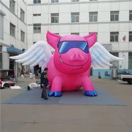 Preço de fábrica por atacado Pig Pink Inflatable Pig com Strip and Blower for Park Advertising Event Decoration 001