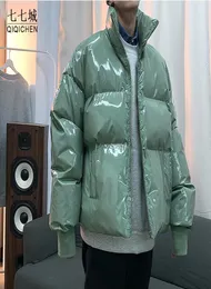 Qiqichen Mens Sokak Giyim Kış Parlak Kabarcık Ceketleri 2020 Erkek Harajuku Sıcak Hip Hop Parka Erkek Koreli Fashions Puffer Coat2097165