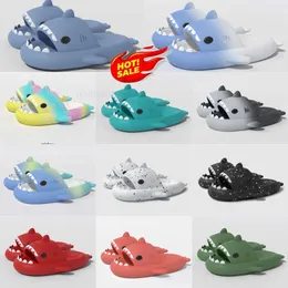 designer shoes woman sandal Summer Shark Slippers For Men Couples Indoor Outdoor Shark Slides Thick Soled Shoes Kids flat sandals Gradient Flip Flops 36-45