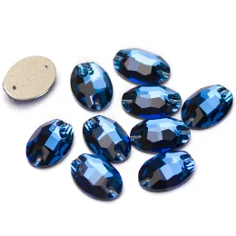 Yanruo 3210 Oval Glass Sying Strass Flat Back Sew On Crystal DIY Loose Rhinestone For Smyckeshantverk