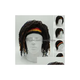 Шапочка/кепки черепа Beanie/Skl Reggae Dreadlocks Sklies Uni Jamaican вязаные шапочки парик