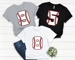 Números de beisebol camisa números de softball de aniversário de manga curta camisetas o decote de rua harajuku moda 100% algodão gótico y2k 240528