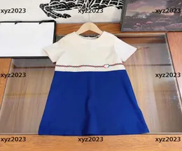 Девочная одежда Детская юбка детское платье детское летнее дышащее элегантное новое контрастное цветовое ряд Шея Простой дизайн размер 100160 см 7012679
