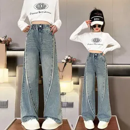 Jeans jeans kans kids girls jeans jeans moda primaverilo gamba jeans pantaloni adolescenti vestiti vestiti di jeans pantaloni di denim 7-12 anni wx5.27