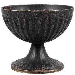Vasi Flowerpot El Vintage fioriera Vintage Black Office decorazione Vase Fissatura di vasi in ferro zincato