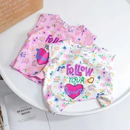 Tank Top Baby Girls Sleveless Vest Kids Underwear Toddler Full Printed Camisoles 2024 Summer Tank Tops 1 till 6 Yrs Childrens Clothing Y240527