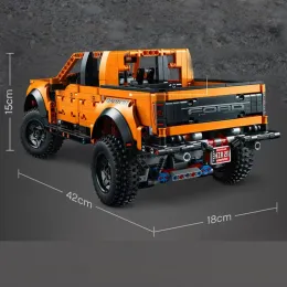 1379pcs Ford Raptors F-150 Pickup Truck Racing Car متوافق 42126 عالي التقنية MOC Build Build Model Toys Toys Toys Toys