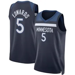 5 أنتوني إدواردز لكرة السلة قميص مينيسوتاس تيمبردول 2023 2024 قميص المدينة