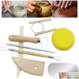 Craft Tools UPS NEU 8PCS/SET wiederverwendbares Diy Y Tool Kit Home Handwork Clay Scpture Keramik Formeln Ding Großhandel