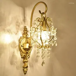 Настенные лампы французский роскошный хрустальная световая столовая живая спальня эль -лобби