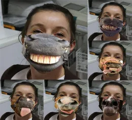 Wiederverwendbare waschbare Atemschutzmasken Anti -Haze -Mascarilla -Tier 3D -Drucklüftung Witziger täglicher Schutz vier Saisons 4 5129944