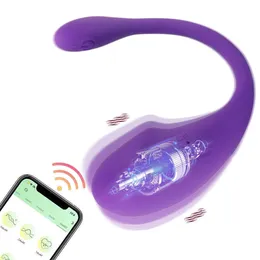 Lady Mu Se aplikacja Symulacja bezprzewodowa Tadpole Vibrant Noszenie wibracji Masaż Jajka Jajka Scing Produkty seksualne seksualne