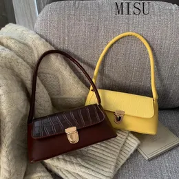 어깨 가방 주머니 메인 메인 Femme 2024 틈새 디자인 Tasche Sommer Bag Neceser de Mano Lock 악어 패턴 핸드백