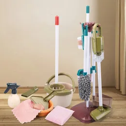 Kids simulou brinquedos de limpeza de vida para crianças fingirem o conjunto de limpeza de brincadeiras e simulação de saneamento Broom Vacuum Cleaner Tool 240527