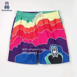 Psychologiczne spodenki króliczki Projektant szorty męskie spodnie plażowe Skull Rabbit Flower Pants European and American Surfing Shorts Szybkie suszenie szorty 426