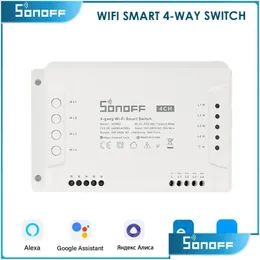 스마트 홈 컨트롤 Sonoff 4CHR3 4CROR3 4GANG/4 WAY WIFI 스위치 43Hz RF 지원 Alexa SmartThings 드롭 배달 전자 장치 DHRJI