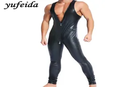 Macacão masculino macacão calça longa calça de uma peça preta de couro de luta de luta livre de luta de luta livre