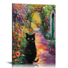 Funny Black Cat Wall Art Cats in Famo