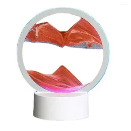 Lampy stołowe 3D Flowing Sand Lampa USB Mobile Hourglass Deep Sea Sandscape Night Light Red