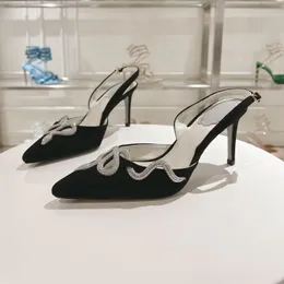 Kvinnors klädskor cleo sofistikerade slingbacks enkelhet förlängande designer orm spiral täckta kristaller som lyser med spänne höga klackar klackar