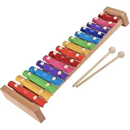 Instrument muzyki dla niemowląt zabawka drewniana ksylofon niemowlę muzyczne zabawne zabawki dla chłopców dziewcząt edukacyjne zabawki 42*16*4 cm