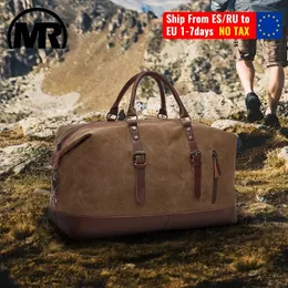 Markroyal Canvas skórzane mężczyźni torby podróżne noszą torbę bagażową mężczyzn torebka torebka podróżna TOTE TOTE DUŻA WEKŁAD TORBA 240517