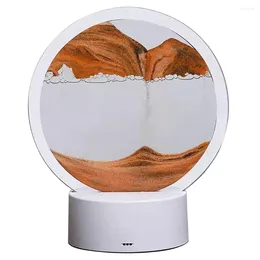 Lampy stołowe 3D Flowing Sand Lampa USB Mobile Hourglass Deep Sea Sandscape Night Light Gold