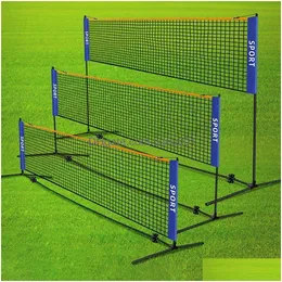 Bälle tragbarer Falten Standard Professional Badminton Net Indoor Outdoor Sportball -Volleyball Tennis Training Square Nets Mesh 231225 DR DHVTM