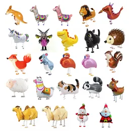 Christmas Snowman Unicorn Walking Balloon Birthday Party Pet Balloons Decoration Event Supplies Kangaroo Alpaca Aluminium Foil Ball Kids Children Gifts 0511