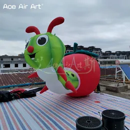 卸売4ml笑顔のインフレータブル腐ったリンゴとビッグワーム装飾用の屋外アクティビティのためのキャタピラー漫画モデル001