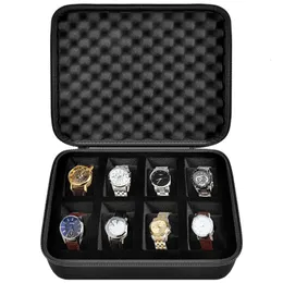 8 slot Watch Box Organizermen Watch Display Storage Case si adatta a tutti gli orologi da polso e orologi intelligenti fino a 42 mm 240528