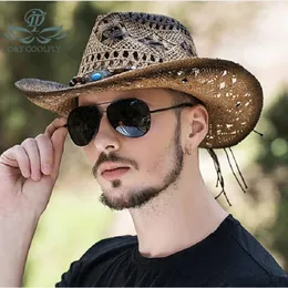 D t moda cappello da cowboy uomini donne vintage vite paglia che intrecciano il sole versatile di lusso di alta qualità proteggere 240528