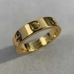 Logo originale Incisione 6mm AAA CZ Diamond Love Anello 18K Gold Rosa d'argento 316L Anelli in acciaio inossidabile Accidenti Donne Uomini amante Gioielli Maesti